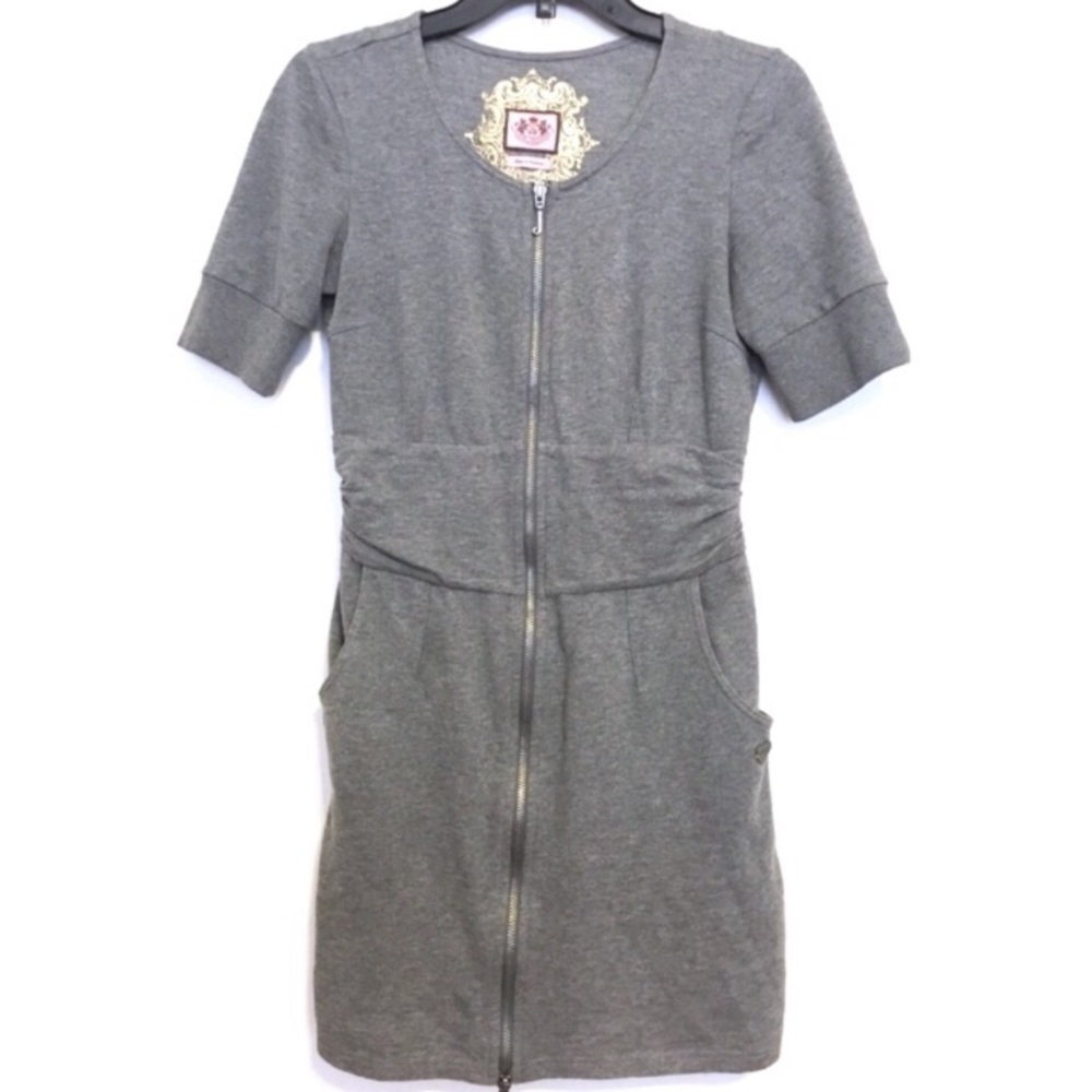 JUICY COUTURE Gray Zipper Front Sweater Dress Size Small